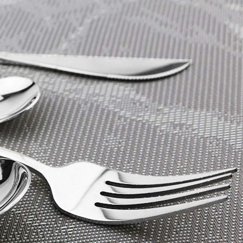 JASHII 20-Piece Stainless Steel Satin Finish Flatware Set, Shiny Silver Silverware Set, Kitchen Utensil Set, Mirror Polished Tableware Cutlery Set for Home and Restaurant - Silver - Image 4